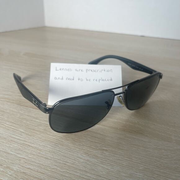Ray-Ban RB3502 004/58 Aviator Gunmetal Sunglasses Frames Only 61-14-135 Italy - Picture 1 of 10